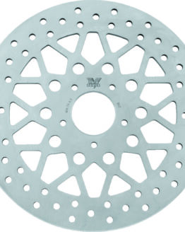 TwinPower Front Brake Rotor Mesh Stainless 11.8in For 08-17 Harley FLH FLT Dyna