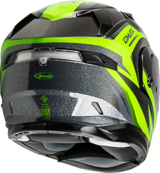 GMAX MD-01 Volta Modular Helmet Black/Silver/Green 3X - Image 4
