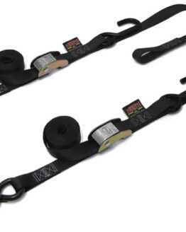 1"x6' Soft-Tye Tie Down w/Secure Hook - Pair, Black