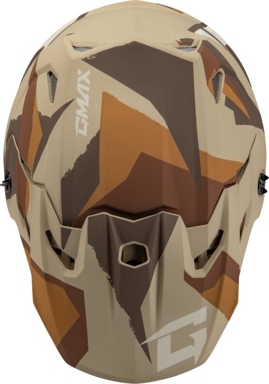 GMAX MX-96 Splinter Helmet Matte Brown/Tan/White 2X-Large - Image 3
