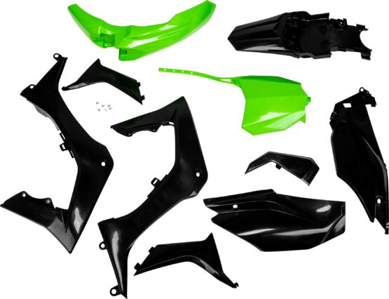 Acerbis Full Plastic Kit - Black & Green - Image 2