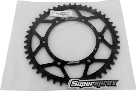 Supersprox Rear Steel Sprocket 48T Black Fits 80-16 Kawasaki Suzuki - Image 3
