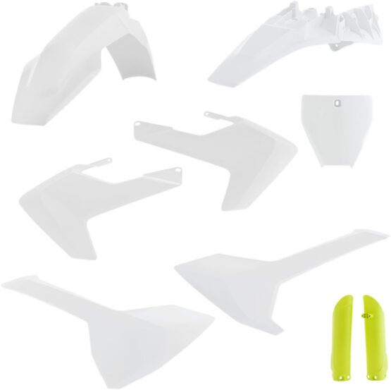Acerbis Full Plastic Kit White/Yellow 9pc Fits 18-23 Husqvarna TC85