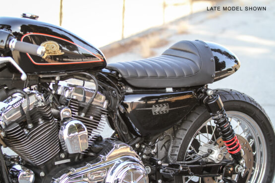 Burly Brand Cafe Racer Partial Cover Seat Black Fits 86-03 Harley Sportster - Image 3