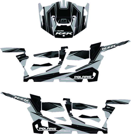 D'Cor Complete Graphic Kit Silver/Black Fits 14-17 Polaris RZR XP