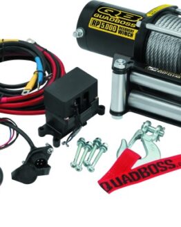 QuadBoss 5000Lb Winch with Wire Cable and Roller Fairlead