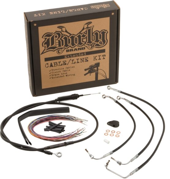 Extended Control Kit for 16" Ape Hangers Black ABS