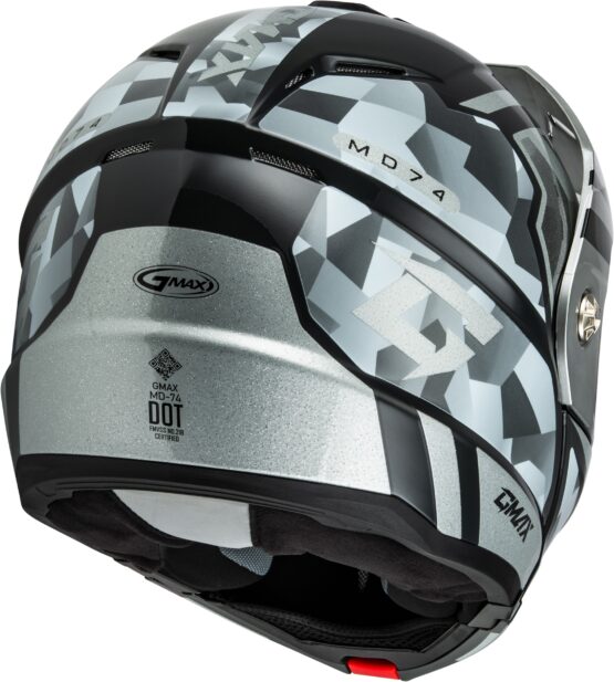 GMAX MD-74 Striker Modular Helmet Silver/Blue Metallic Small - Image 4