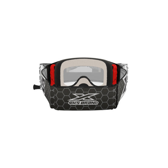 EKS Brand Lucid Goggle Race Pack Black/White Zip Off Clear Lens - Image 3