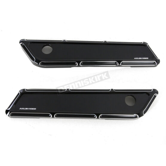 Saddlebag Latch Covers Beveled Black Arlen Ness
