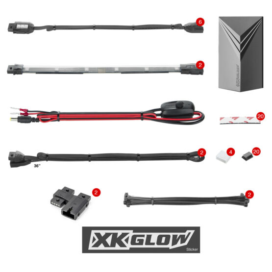 XKGLOW 7 Color LED Accent Light Kit with Remote for Motorcycle/ATV