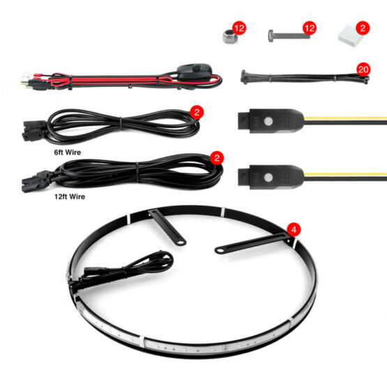 XKGLOW XKchrome 15" Wheel Ring Light Kit w/ Turn Signal, 4pc - Image 2