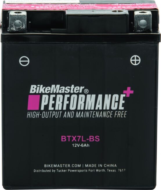 BikeMaster BTX7L-BS Maintenance Free Battery Replaces YTX7L-BS 12V 75CCA