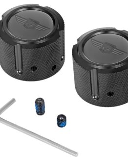 Figurati Designs Front Axle Nut Cover Black Stainless Steel For Harley-Davidson