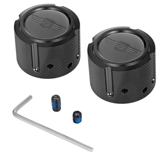 Figurati Designs Front Axle Nut Cover Black Stainless Steel For Harley-Davidson