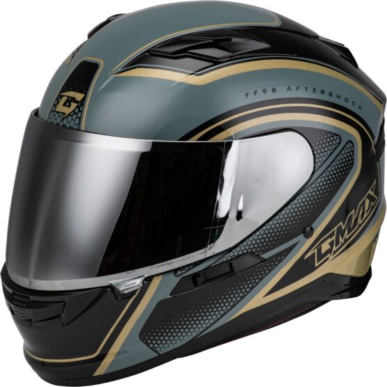 GMAX FF-98 Aftershock Helmet Grey/Gold Metallic 3X-Large