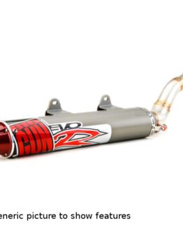 Big Gun EVO R Slip-On Exhaust Silver/Red Fits 05-13 Yamaha Raptor 350