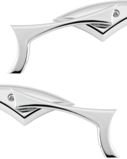 Sickle Style Motorcycle Chrome Mirror Pair