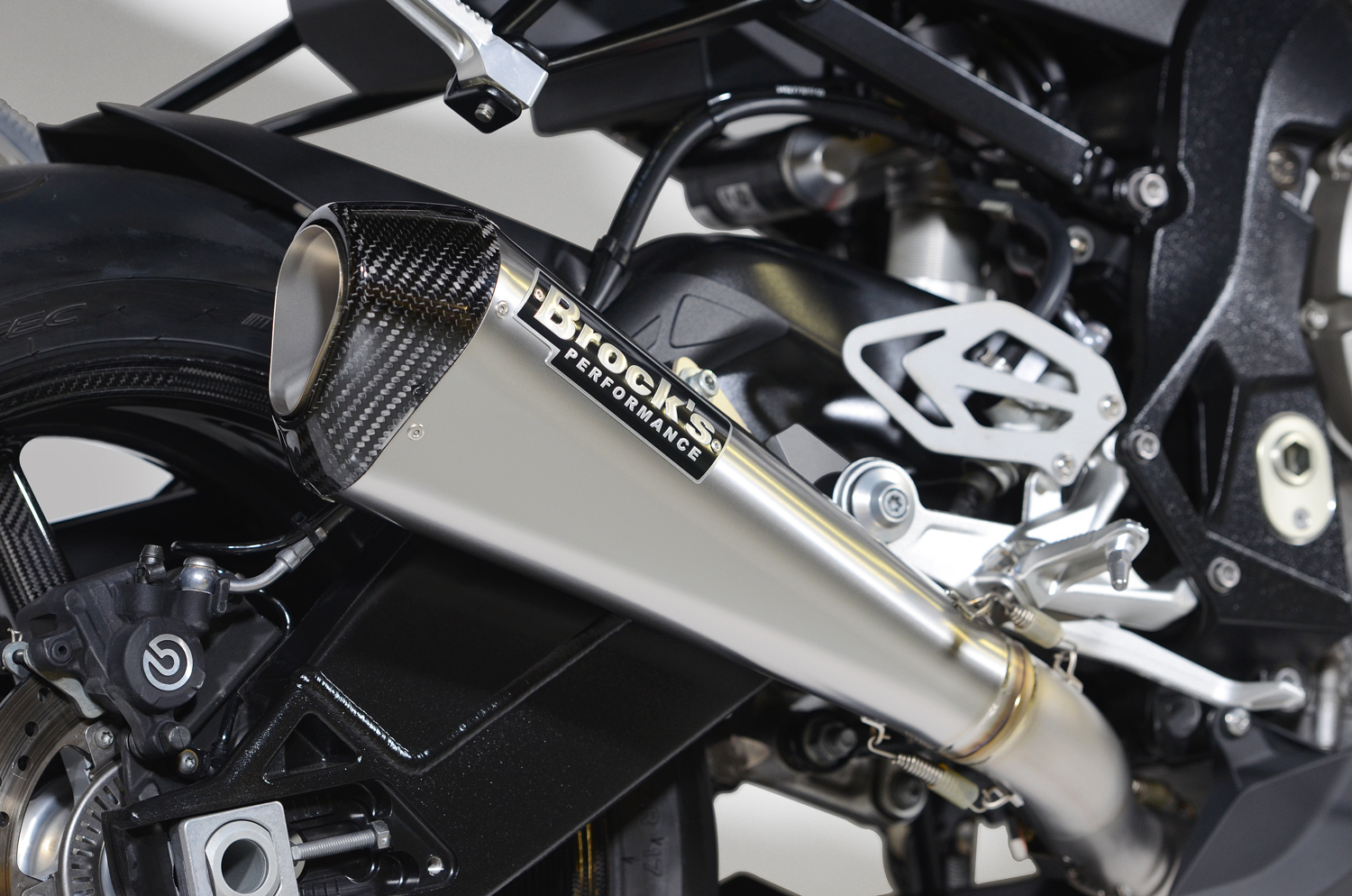 Brock's CT Megaphone Titanium Full Exhaust Silver Fits 15-16 BMW S1000RR - Image 5