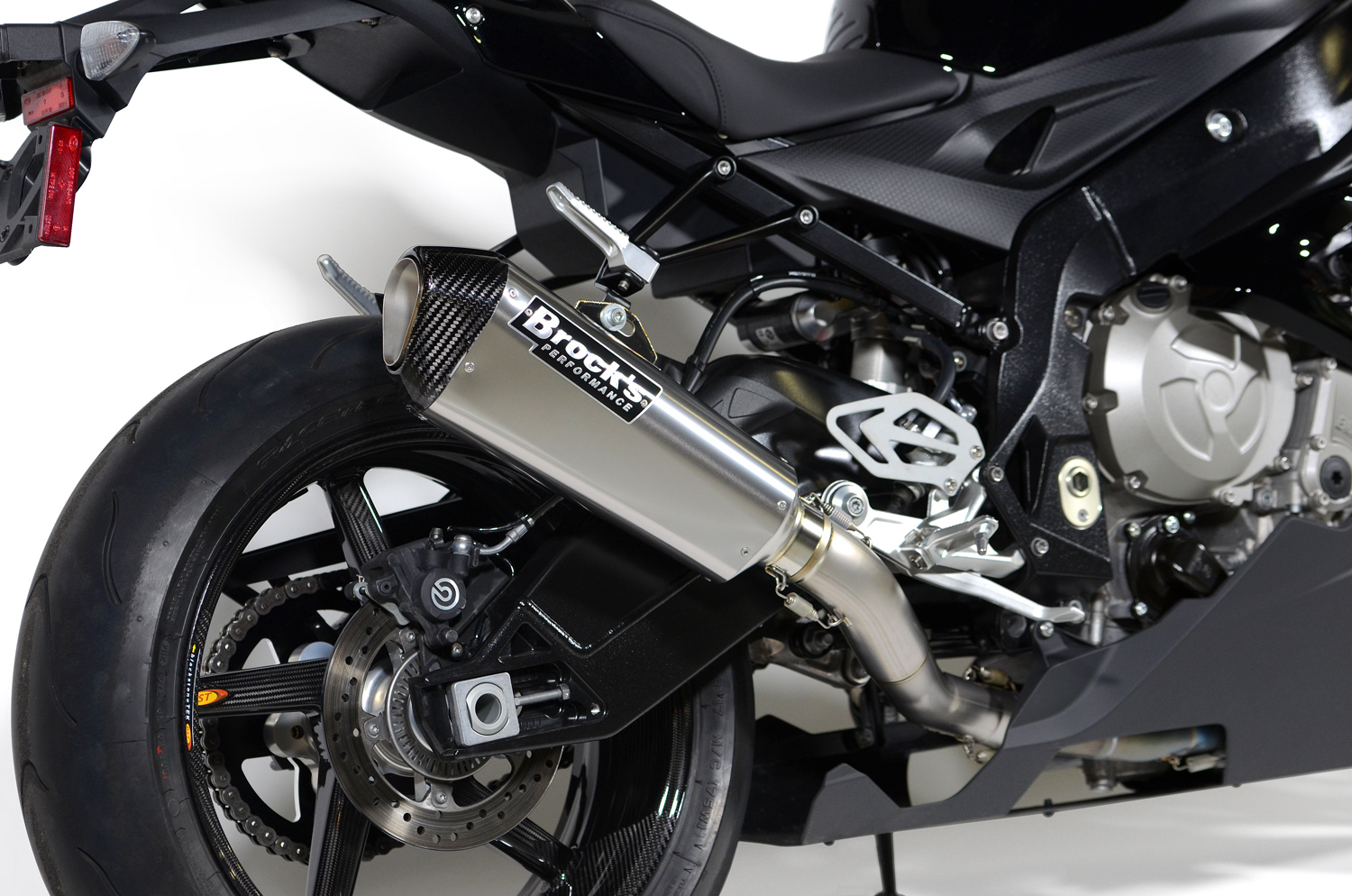 Brock's CT Single Titanium Full Exhaust Silver Fits 15-18 BMW S1000R S1000RR - Image 4