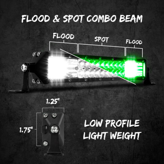 10" 2-in-1 Light Bar Green/White - Image 3