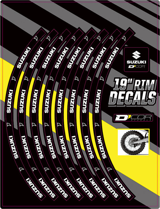 D'Cor 19" Rear Rim Decals Suzuki Logo Fits 00-17 Suzuki RMZ RM