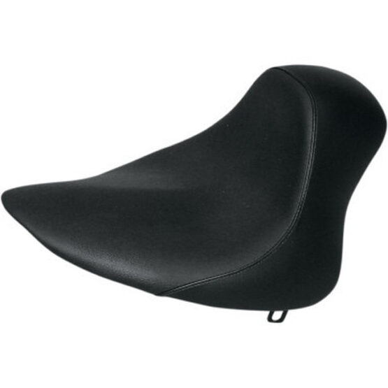 D. Gray Speed Cradle Solo Seat Low Black Leather/Vinyl Fits 84-99 Harley Softail