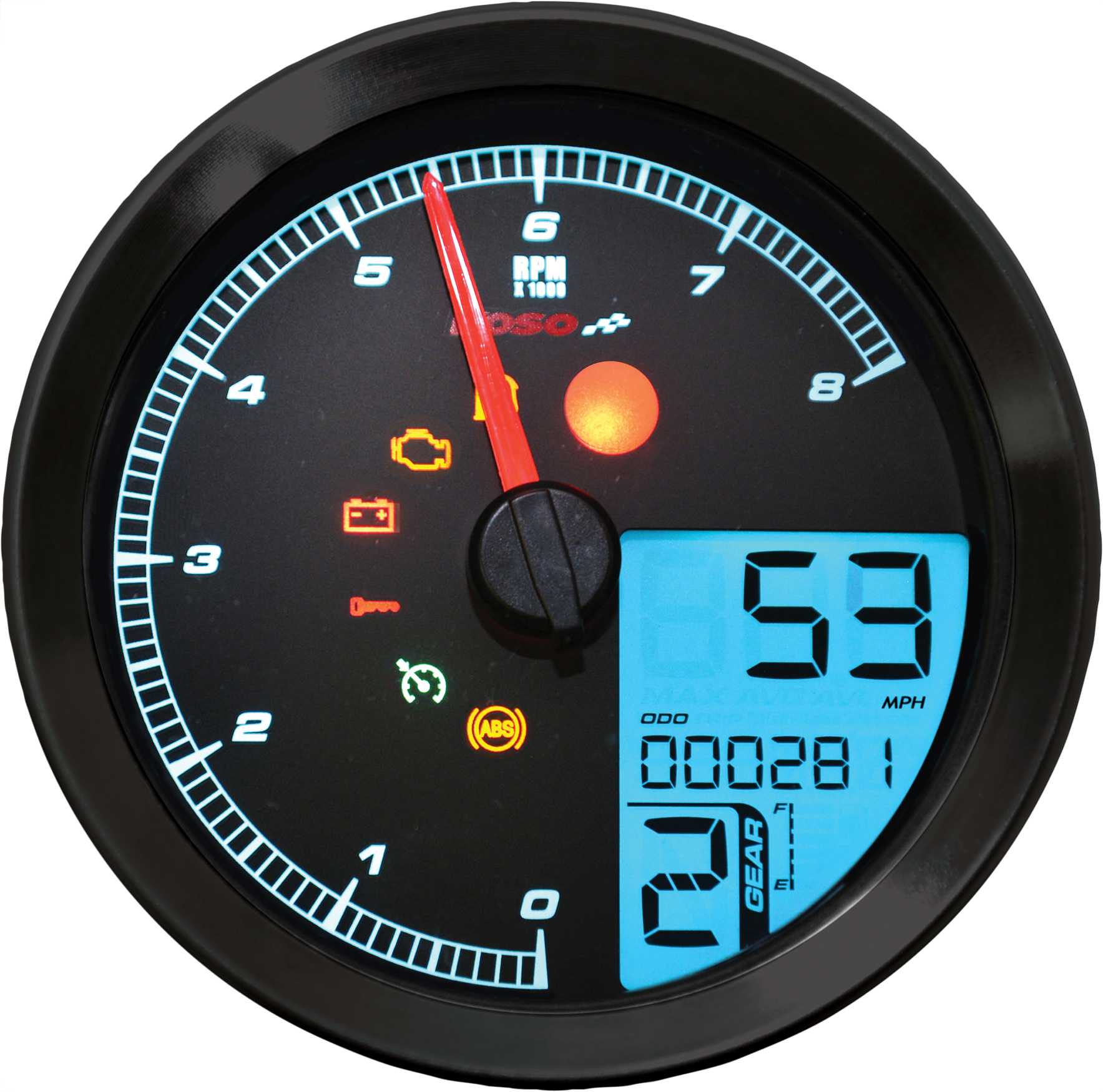 LCD Color Change Speedo and Tachometer - Black - Image 7