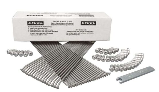 Excel Front Spoke/Nipple Set 9 Gauge Silver 36 Qty w/ Wrench Fits Suzuki
