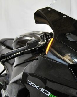 New Rage Cycles Front LED Turn Signals Black Fits 20-24 Kawasaki ZX-10R