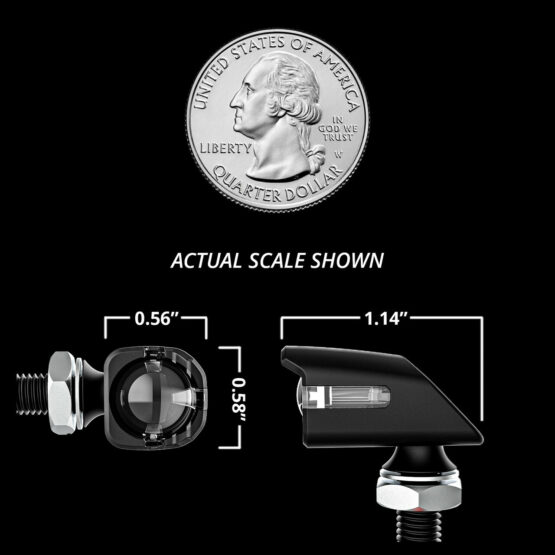 XK GLOW Mini LED Amber Turn Signal Pair Black Universal - Image 2