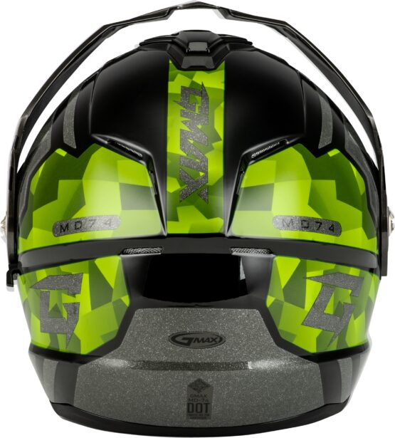 GMAX MD-74 Striker Modular Helmet 3X Black/Silver/Green Metallic - Image 5