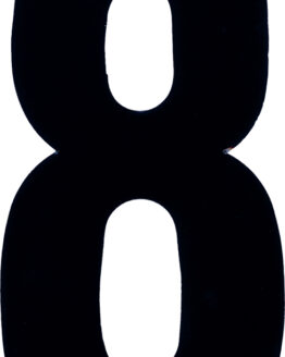 #8 4" Tall Black "Extreme" Stick-On Race Numbers - 3 Pack