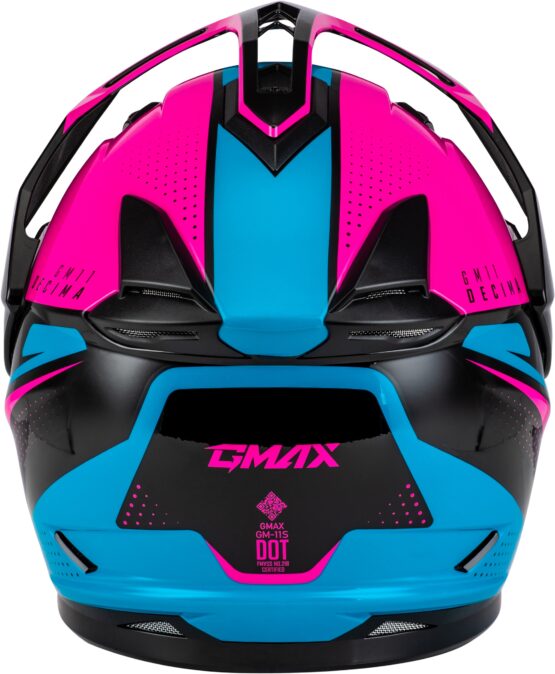 GMAX GM-11 Decima Helmet Black/Pink/Blue XL Women's Dual Sport - Image 4