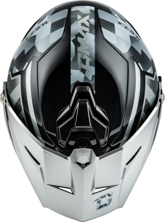 GMAX MD-74 Striker Modular Helmet Silver/Blue Metallic Small - Image 5
