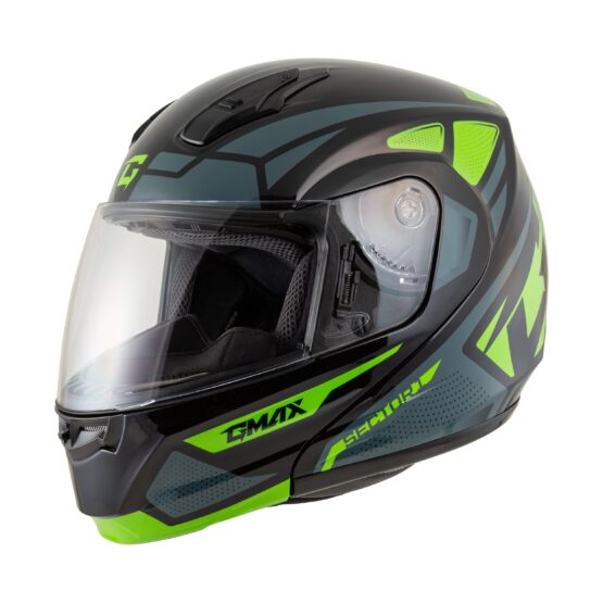 GMAX MD-04 Sector Modular Helmet Black/Green/White 2X-Large