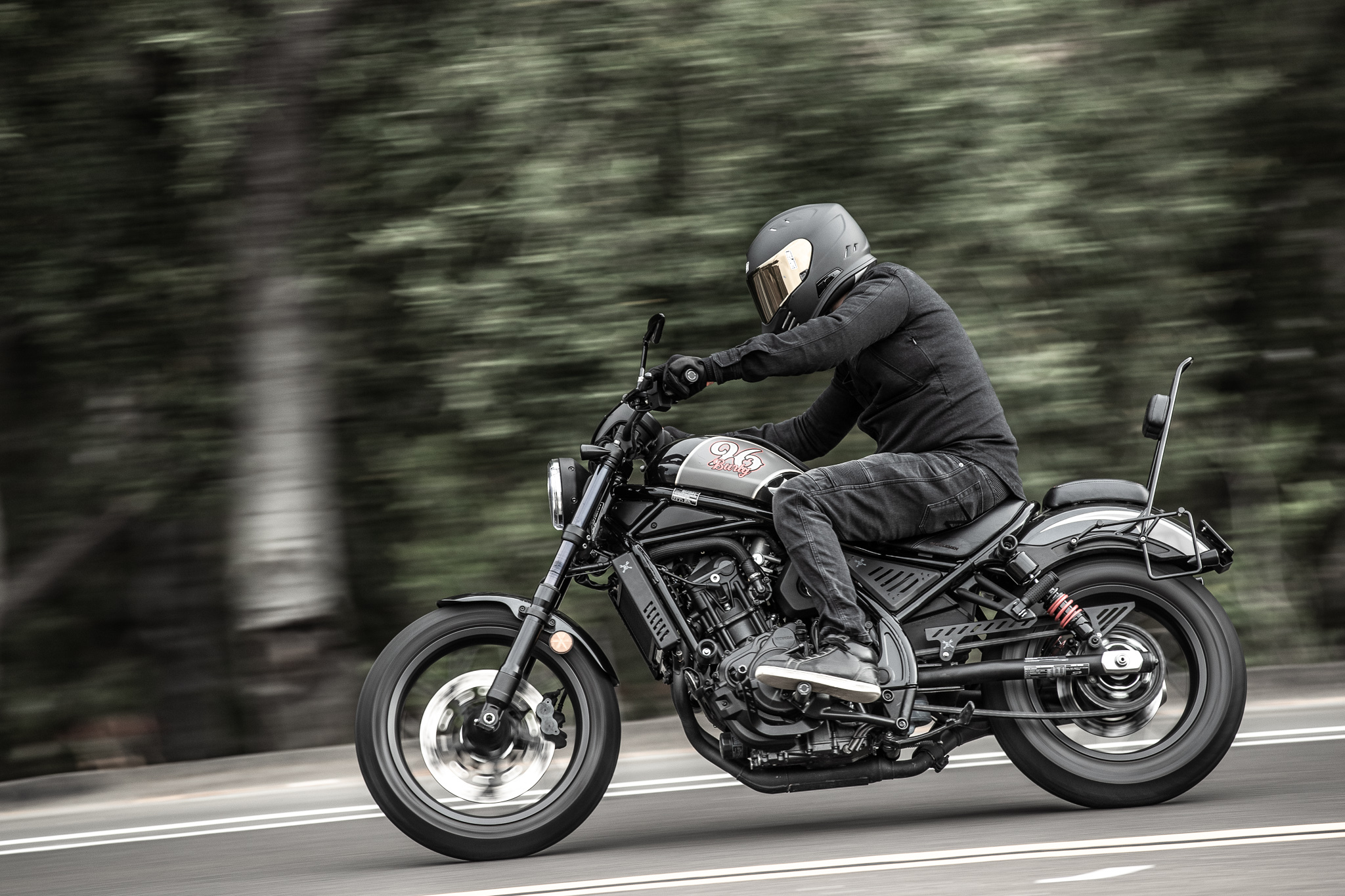 Burly Brand Slash Cut Side Covers Black For Honda Rebel 1100/1100 DCT - Image 4