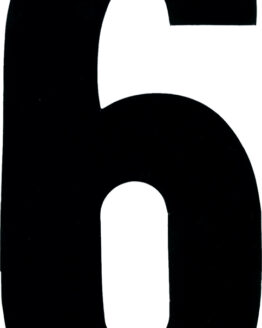 #6 4" Tall Black "Extreme" Stick-On Race Numbers - 3 Pack