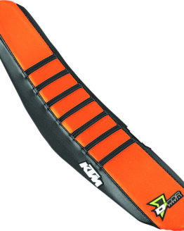 D'Cor Black/Orange Seat Cover w/Black Ribs Fits 16-18 KTM SX/F XC/F