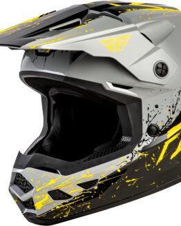 Fly Racing Youth Kinetic Drip Helmet Grey/Black/Yellow L