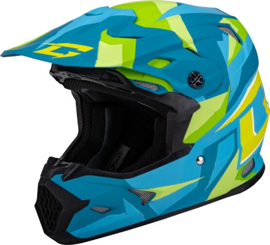 GMAX MX-96 Splinter Helmet Matte Blue/Green 2X-Large