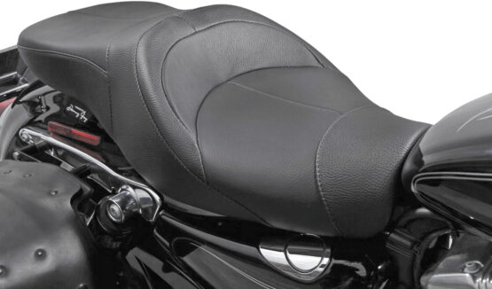 Danny Gray Tourist Leather 2-Up Seat Black Fits 04-18 Harley XL Sportster