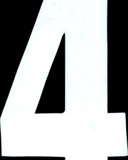 #4 7" Tall White "Extreme" Stick-On Race Numbers - 3 Pack