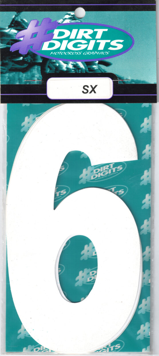 DIRT DIGITS SX 8" White #6 Super X Numbers 3-Pack - Image 2