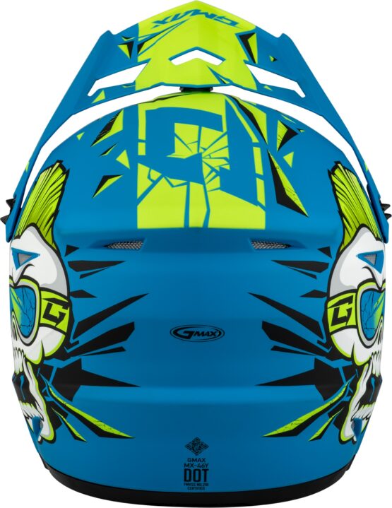 GMAX MX-46Y Unstable Youth Helmet Matte Blue/Green Large - Image 4