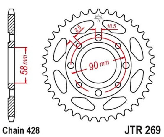 *USED* Steel Rear Sprocket - 43 Teeth 428 - Image 2
