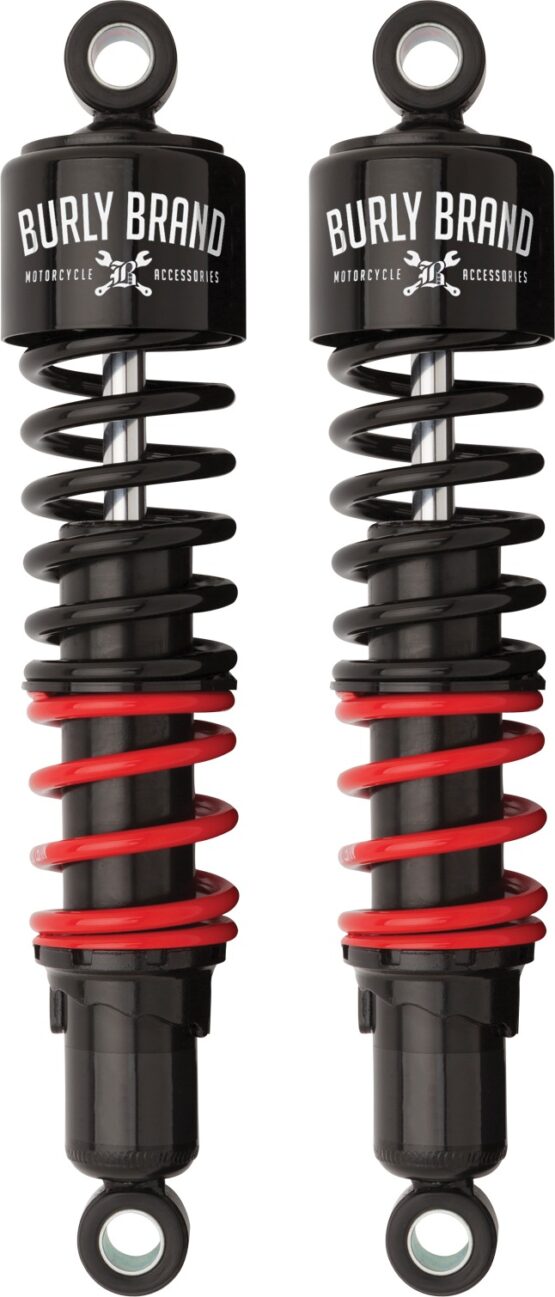 Burly Brand Stiletto Shocks 13in Heavy Duty Black For Harley Touring