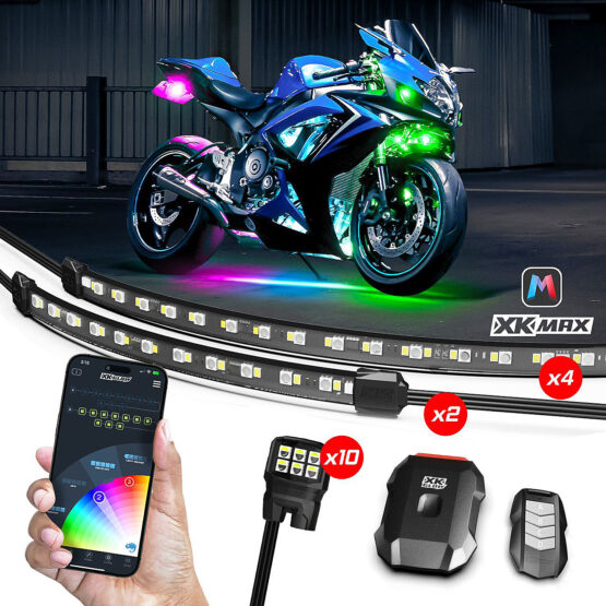 XKGLOW XKmax RGBW 16pc Addressable Motorcycle Underglow Light Kit
