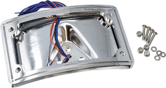 Letric Lighting Perfect Plate Light Chrome Curved Frame For 04-13 Sportster