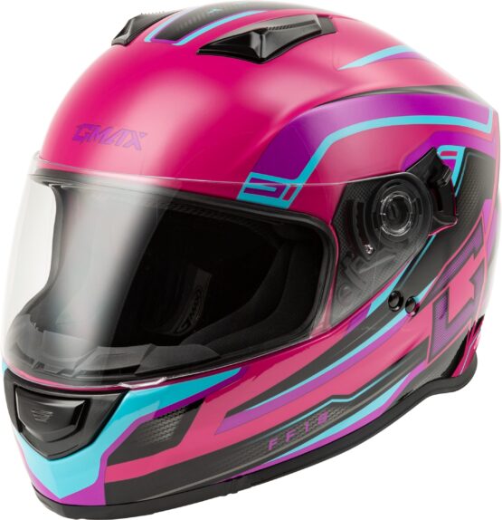 GMAX FF-18 Drift Full-Face Helmet Pink/Blue/Black Medium